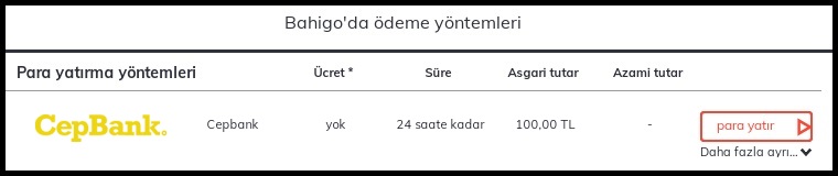 Bahigo cepbank ile para yatırma